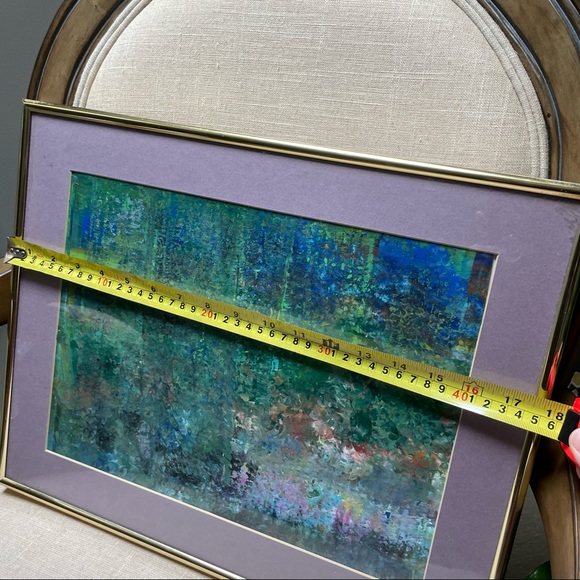 Framed hand painted large Abstract art in purple matting & Gold Frame - Picture 3 of 14